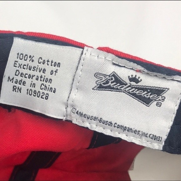 90s Budweiser Trucker Cap embroidered adjustable blue Red Logo embroidered - Picture 9 of 13